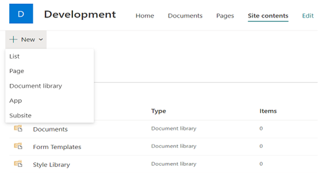 Select the document library